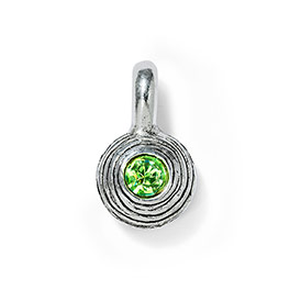 Birthstone Dot Charm - Pewter August- Peridot