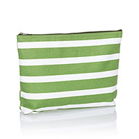 Zipper Pouch - Green Cabana Stripe