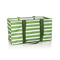 Large Utility Tote - Green Cabana Stripe
