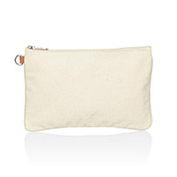 Statement Canvas Zip-Top Pouch - Natural