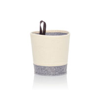 Felt Hanging Bin - Natural with Brushed Whisper Grey
