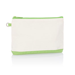 Mini Zipper Pouch - Natural (w/ True Green)