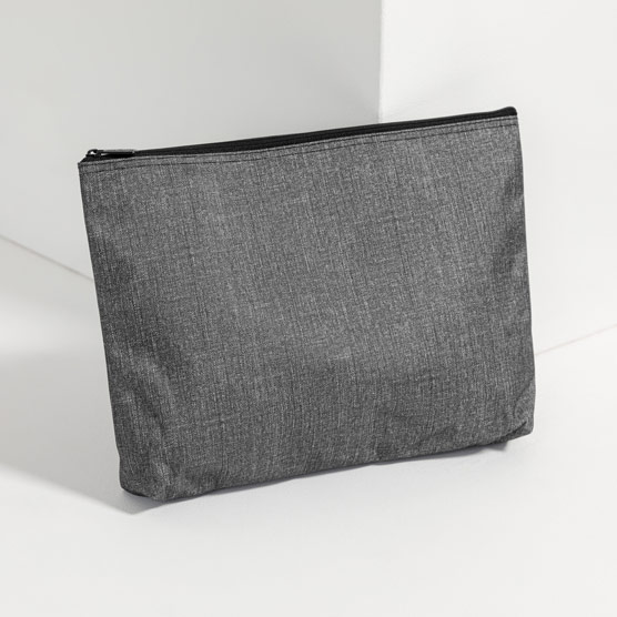 Zipper Pouch - Charcoal Crosshatch