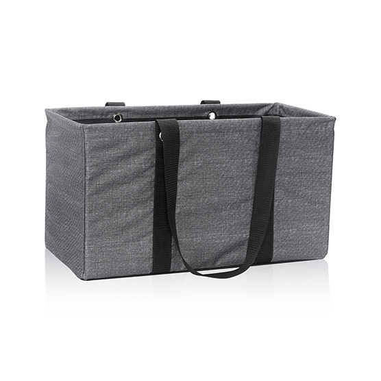 Large Utility Tote - Charcoal Crosshatch