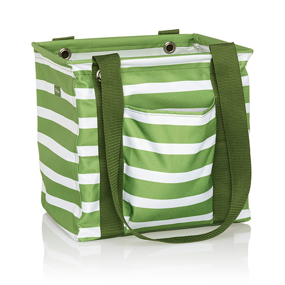 Small Utility Tote - Green Cabana Stripe