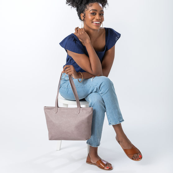 City Scene Bag - Stone Distressed Pebble